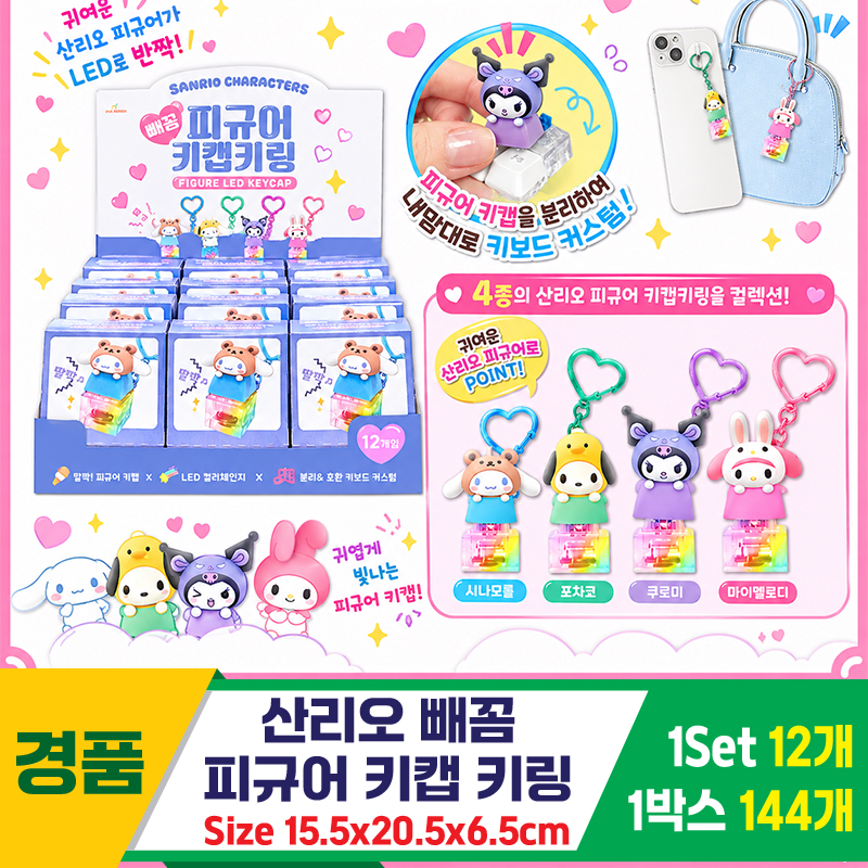 [OP]산리오 빼꼼 피규어 키캡키링